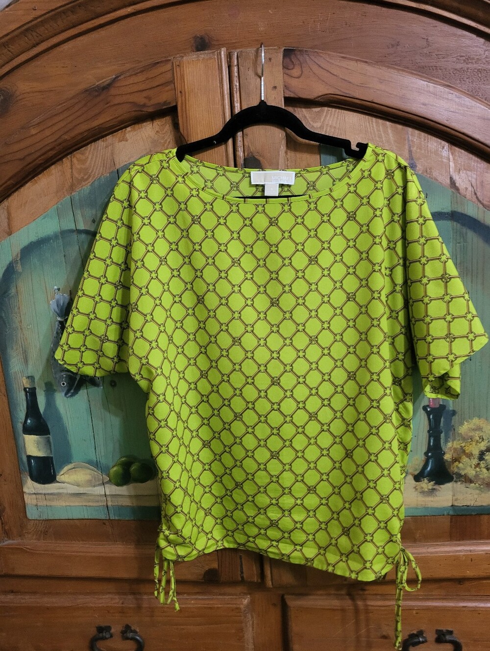 Michael Kors Bright Lime Patterned Top